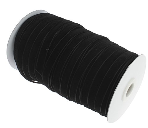 10 Meter Samtband 10mm Samtborte Schmuckband Schleifenband Zierband Zierborte Borte Band (Schwarz) von Perlin