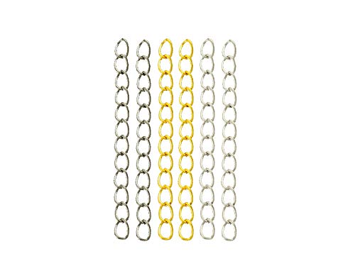 Perlin 100 strang Metallkette Twist Chain Extension für Halskette Fußkettchen Armband Gliederkette Kabel Kette Link Panzerkette 5,5x3,5mm (Gold) von Perlin