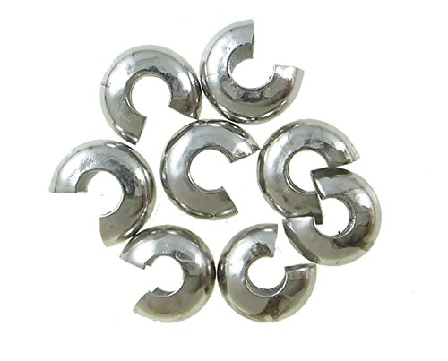 Perlin - 150stk. Kaschierperlen 4mm Metall Verdeckperlen Quetschperlen Crimpschutz Crimp Cover FARBE SILBER F190 x3 von Perlin