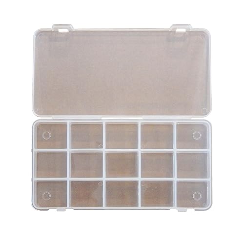 Perlin 2 Stk Plastik Sortierboxen 15 Fächer Aufbewahrungsbox Kunststoff Storage Box Materialbox Sortimentskasten Perlenbox für Schmuck Veranstalter Perlen Setzkasten von Perlin