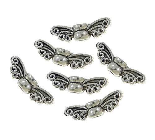 Perlin - 20 Flügel Engel Metallperlen Engelsflügel Perlen 12mm Metall Spacer DIY für Armbänder, Halskette F42 x2 von Perlin