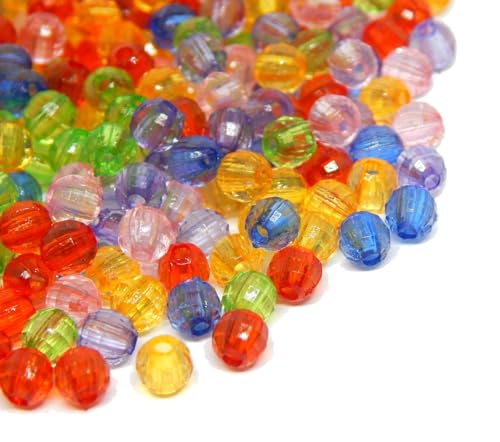 Perlin - 2000stk Kunststoffperlen 4mm Luxus Spacer Acrylperlen Facettiert Kugeln Rund Plastik Perlen für Perlenset Schmuck Selber Machen von Perlin