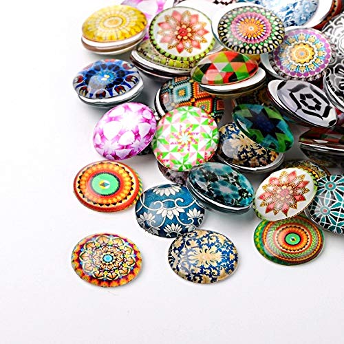Perlin - 20Stk Glas Cabochon Mosaik Mix Set 20mm Halb Rund für Anhänger Fassung Bunte Gemischte Muster Glaskuppel Kuppel Fliesen für Schmuck Halsketten R344 x2 Perlin - 20Stk Glas Cabochon Mosaik Mix Set 20mm Halb Rund für Anhänger Fassung Bunte Gemischte Muster Glaskuppel Kuppel Fliesen für Schmuck Halsketten R344 x2 von Perlin