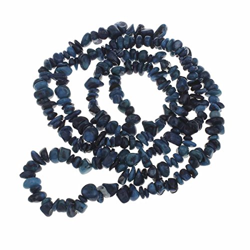 Perlin - 250stk Edelstein Strang Perlen, Indische Sapphire Blau, 5~8 mm Chips Nugget Halbedelstein Edelsteine Schmuckperlen Schmuckstein für DIY Kette Bastelset G46 x2 von Perlin