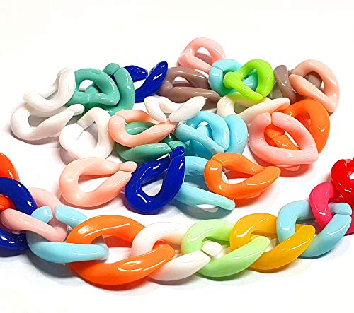 3 meter, Gliederkette Link Kette Kunststoffkette, Oval, Panzerkette 19mm Bunte, C Clips, Schmuckkette zur Schmuckherstellung von Schmuck Machen Halsketten Armband DIY Basteln 3 meter, Gliederkette Link Kette Kunststoffkette, Oval, Panzerkette 19mm Bunte, C Clips, Schmuckkette zur Schmuckherstellung von Schmuck Machen Halsketten Armband DIY Basteln von Perlin