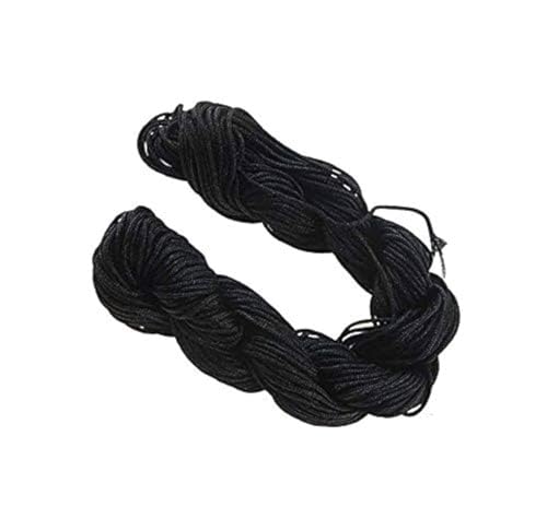 Perlin 30 Meter Makramee Garn 1mm Schnur, Schmuckschnur, Schmuckfaden für DIY Handwerk Machen (Schwarz) von Perlin