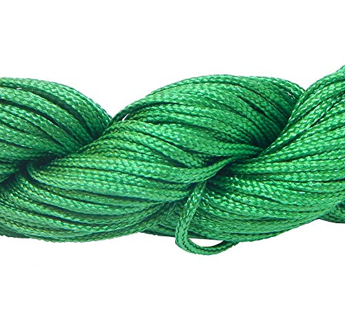 Perlin 30 Meter Makramee Garn 1mm Schnur, Schmuckschnur, Schmuckfaden für DIY Handwerk Machen (Grün) von Perlin