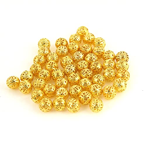 Perlin - 300Stk. Filigran Schmuck Perlen Metallperlen 8mm Gold Zwischenperlen Zwischenteile Spacer Kugel Perlin - 300Stk. Filigran Schmuck Perlen Metallperlen 8mm Gold Zwischenperlen Zwischenteile Spacer Kugel von Perlin