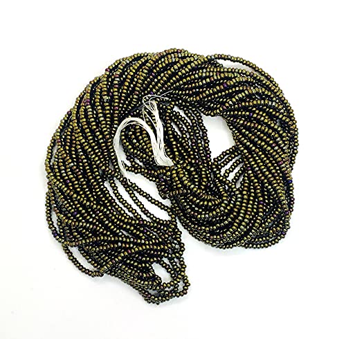 Perlin 4500 Stück Rocailles Perlen 2mm Preciosa Ornela Tschechische 11/0 Glasperlen auf mehreren Strängen (Bronze Metallic) von Perlin