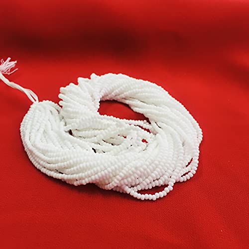 Perlin 4500 Stück Rocailles Perlen 2mm Preciosa Ornela Tschechische 11/0 Glasperlen auf mehreren Strängen (Weiss Opak) von Perlin