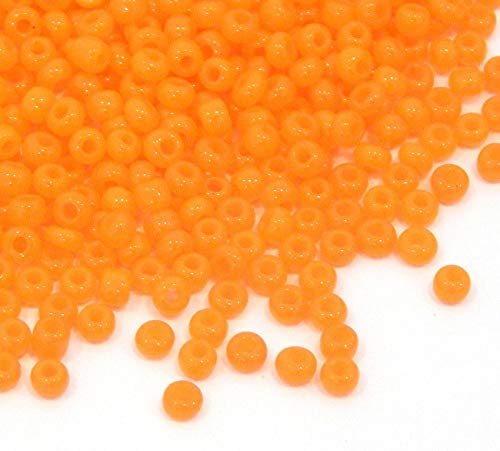 Perlin 450g Rocailles Perlen 2mm Orange Opak Glasperlen Kugel 30000stk 11/0 Textil-Perlen, Mini-Perlen, Perlen Zum Auffädeln von Perlin
