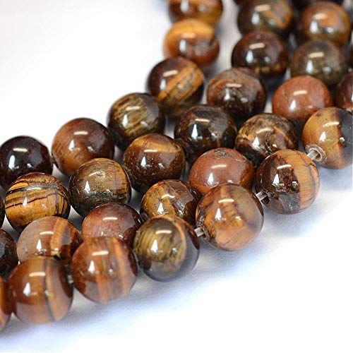 Perlin 45stk Tigerauge Edelstein Perlen 4mm ** A Grade ** Naturstein Rund Perlenkette Perle mit Loch zum auffädeln Schmuckstein Tiger Eye Gemstone Beads G64 von Perlin