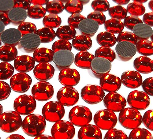 Perlin 720 Stück Hot Fix 6mm Glas Flache Rückseite Strasssteine SS30 HotFix Runde Kristall Edelsteine 5,5~6mm (Rot Siam) von Perlin