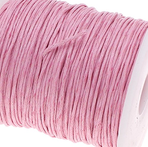 Perlin - 75 m Gewachste Baumwollekordel Rosa 1mm Gewachst Schmuck Schnüre Wachs Fäden ideal zur Schmuckherstellung C175 von Perlin