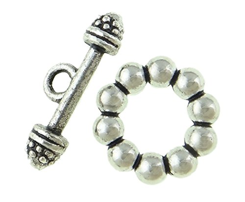 Perlin 8 Set T-Schließe Knebel Verschluss Metall Knebelverschluss Pompon Motiv Silber Verbinder 16 Teile Kettenverschluss Toggle T Bar Kettenverbindung Für Schmuck 15mm J33 Perlin 8 Set T-Schließe Knebel Verschluss Metall Knebelverschluss Pompon Motiv Silber Verbinder 16 Teile Kettenverschluss Toggle T Bar Kettenverbindung Für Schmuck 15mm J33 von Perlin