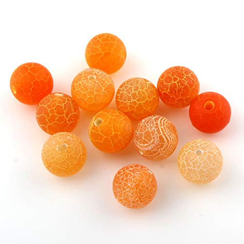 Perlin - Edelstein Achat Stein Perlen 10mm Frosted Matt Orange Kugel Naturstein Achatperle Halbedelstein Edelstein Schmuck Kette Armband New Gem Perlin - Edelstein Achat Stein Perlen 10mm Frosted Matt Orange Kugel Naturstein Achatperle Halbedelstein Edelstein Schmuck Kette Armband New Gem von Perlin