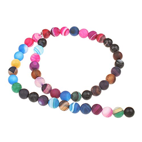 Perlin Edelstein Perlen Achat Stein Mix Farben Bunte Set 6mm Rund 36 stk Gefrostet Kugeln Frosted Perle mit Loch zum auffädeln Schmuckperlen Perlin Edelstein Perlen Achat Stein Mix Farben Bunte Set 6mm Rund 36 stk Gefrostet Kugeln Frosted Perle mit Loch zum auffädeln Schmuckperlen von Perlin