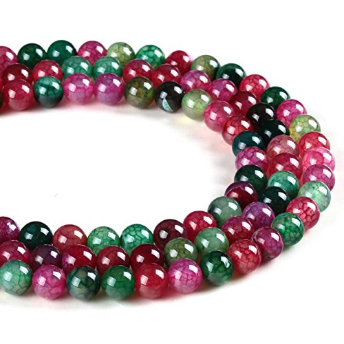 Perlin - Edelstein Tourmaline Turmalin Perlen 10/8/6/4 mm Halbedelstein Naturstein Schmuckperlen für Schmuck Kette Armband (10mm - 24 Stück) von Perlin