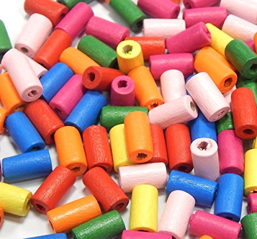 Perlin Holzperlen 10mm Rohr mit loch Bunte Tube Holz Perlen zum fädeln Perlenmischung für DIY Schmuck Herstellung Wood Beads 250 Stk Perlin Holzperlen 10mm Rohr mit loch Bunte Tube Holz Perlen zum fädeln Perlenmischung für DIY Schmuck Herstellung Wood Beads 250 Stk von Perlin