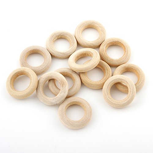 Perlin Holzring, Ø 25mm Holzringe Schmuck, 40stk Unvollendete glatten Holz Hoop Gardinenringe für Gardinen, Vorhangringe, Ringe aus Holz H162 Perlin Holzring, Ø 25mm Holzringe Schmuck, 40stk Unvollendete glatten Holz Hoop Gardinenringe für Gardinen, Vorhangringe, Ringe aus Holz H162 von Perlin