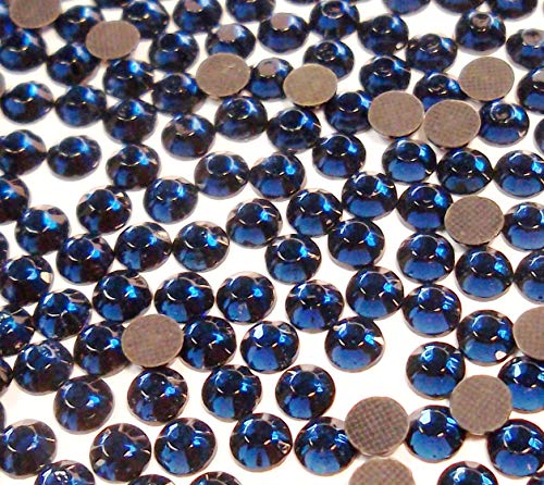 Perlin Hot Fix 4mm Glas Flache Rückseite Strasssteine SS16 2880 Stück Hotfix Steine Runde Kristall Edelsteine 3,4~4mm (Blau Montana) von Perlin
