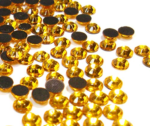 Perlin Hot Fix 4mm Glas Flache Rückseite Strasssteine SS16 2880 Stück Hotfix Steine Runde Kristall Edelsteine 3,4~4mm (Gold) von Perlin