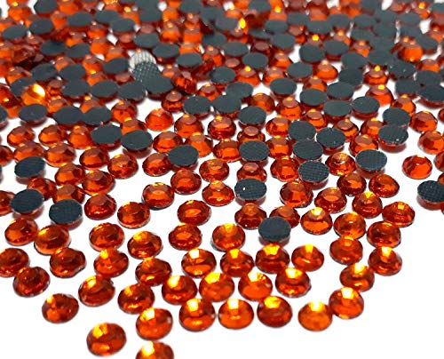 Perlin Hot Fix 4mm Glas Flache Rückseite Strasssteine SS16 2880 Stück Hotfix Steine Runde Kristall Edelsteine 3,4~4mm (Orange) von Perlin