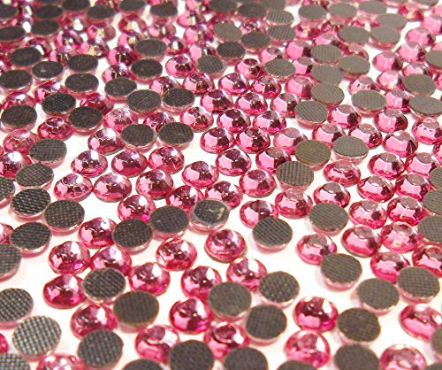 Perlin Hot Fix 4mm Glas Flache Rückseite Strasssteine SS16 2880 Stück Hotfix Steine Runde Kristall Edelsteine 3,4~4mm (Rosa) von Perlin