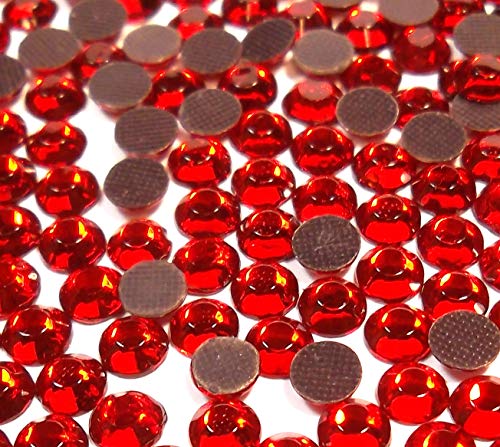 Perlin Hot Fix 4mm Glas Flache Rückseite Strasssteine SS16 2880 Stück Hotfix Steine Runde Kristall Edelsteine 3,4~4mm (Rot Siam) von Perlin