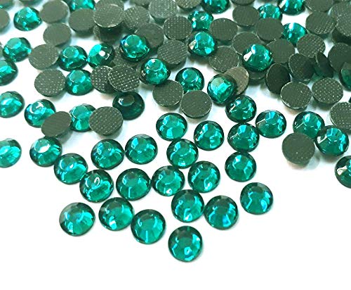 Perlin Hot Fix 4mm Glas Flache Rückseite Strasssteine SS16 2880 Stück Hotfix Steine Runde Kristall Edelsteine 3,4~4mm (Zirkon Grün) von Perlin
