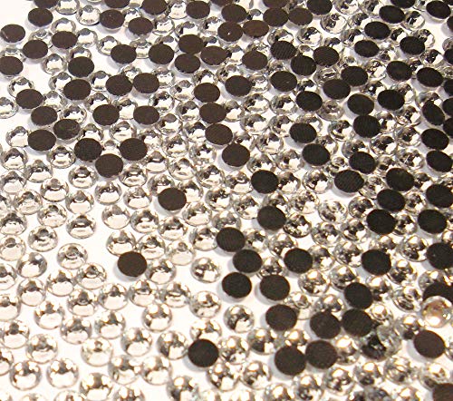 Perlin Hotfix 5mm Flatback Rückseite Strasssteine SS20 1440 Stück Glas Steine Runde Kristall Edelsteine 4,4~5mm (Crystal) von Perlin