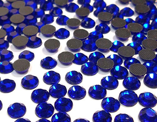 Perlin Hotfix 5mm Flatback Rückseite Strasssteine SS20 1440 Stück Glas Steine Runde Kristall Edelsteine 4,4~5mm (Royal Blau) von Perlin
