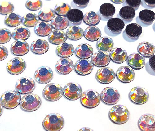 Perlin Hotfix 5mm Flatback Rückseite Strasssteine SS20 1440 Stück Glas Steine Runde Kristall Edelsteine 4,4~5mm (Crystal AB) von Perlin