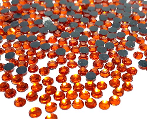 Perlin Hotfix 5mm Flatback Rückseite Strasssteine SS20 1440 Stück Glas Steine Runde Kristall Edelsteine 4,4~5mm (Orange) von Perlin