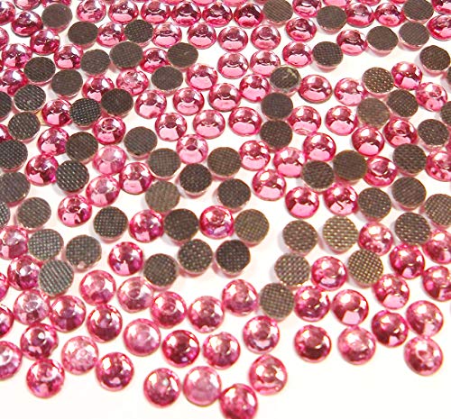 Perlin Hotfix 5mm Flatback Rückseite Strasssteine SS20 1440 Stück Glas Steine Runde Kristall Edelsteine (Rosa) von Perlin