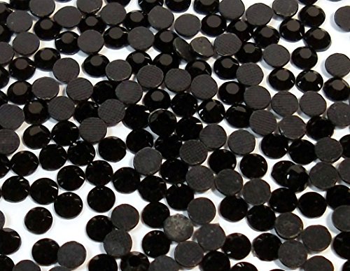 Perlin - Hotfix Strasssteine, 14400stk, Schwarz, 2mm SS6 Jet, zum Aufbügeln, Hotglue, Glitzersteine Rhinestone Glass Strass Perlen von Perlin