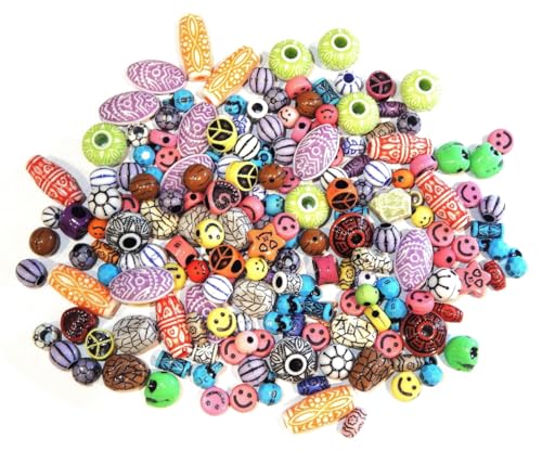 Perlin Kunststoffperlen Acrylperlen Antik Plastik Perlen Anhänger Bunte Mix Motive Perle zum Auffädeln Perlenmischung 6~20mm Bastelset 150 Stück 100g Perlin Kunststoffperlen Acrylperlen Antik Plastik Perlen Anhänger Bunte Mix Motive Perle zum Auffädeln Perlenmischung 6~20mm Bastelset 150 Stück 100g von Perlin