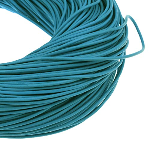 Perlin Lederband Rund Lederschnur Lederriemen Ø 2mm Blau 2,5m Rindleder Bastelband Schmuckband C148 von Perlin