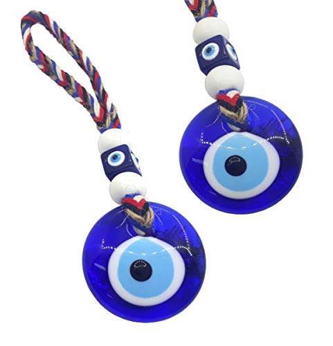 Perlin Nazar Boncuk Boncugu Türkisch Blau Auge Evil Eye Wandbehang 21cm Ornament Amulett Dekoration Home Decor Schutz Segen Geschenk Glasperlen Anhänger von Perlin