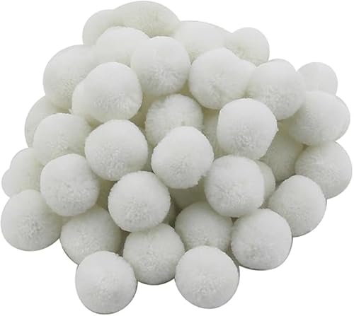 Perlin Pompons Pompon 25mm Weiß Bommel 100stk Nähen Tilda Basteln Borte bälle Flauschigen Plüsch Bälle für Lustige DIY Kreative Handwerk DEK73 x5 von Perlin