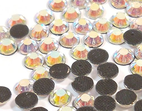 Perlin Strasssteine Hotfix 3mm Flatback Rückseite Strass SS10 7200 Stück Glas Steine Runde Kristall Edelsteine 2,5~3mm (Crystal AB) von Perlin