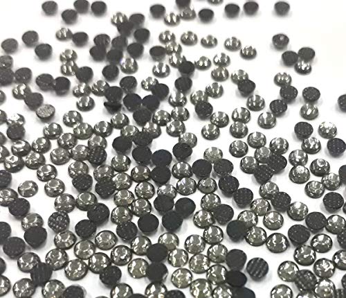 Perlin Strasssteine Hotfix 3mm Flatback Rückseite Strass SS10 7200 Stück Glas Steine Runde Kristall Edelsteine 2,5~3mm (Grau) von Perlin