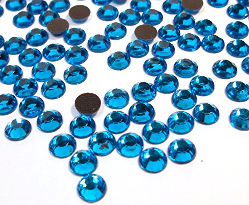 Perlin Strasssteine Hotfix 3mm Flatback Rückseite Strass SS10 7200 Stück Glas Steine Runde Kristall Edelsteine 2,5~3mm (Indische Sapfir Blau) von Perlin