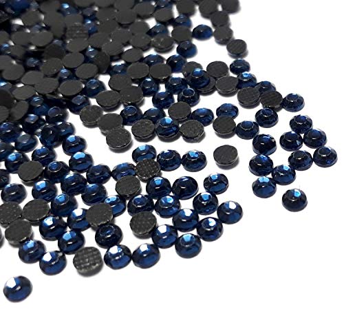 Perlin Strasssteine Hotfix 3mm Flatback Rückseite Strass SS10 7200 Stück Glas Steine Runde Kristall Edelsteine 2,5~3mm (Montana Blau) von Perlin
