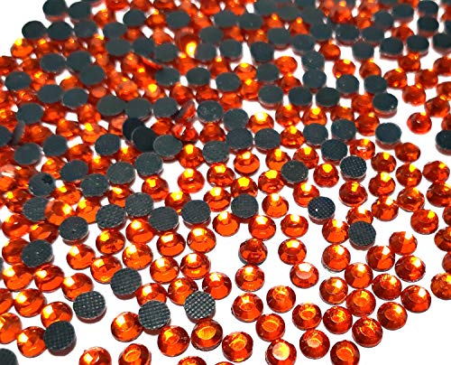 Perlin Strasssteine Hotfix 3mm Flatback Rückseite Strass SS10 7200 Stück Glas Steine Runde Kristall Edelsteine 2,5~3mm (Orange) von Perlin