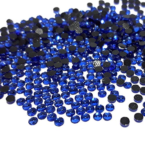 Perlin Strasssteine Hotfix 3mm Flatback Rückseite Strass SS10 7200 Stück Glas Steine Runde Kristall Edelsteine (Sapphire Blau) von Perlin