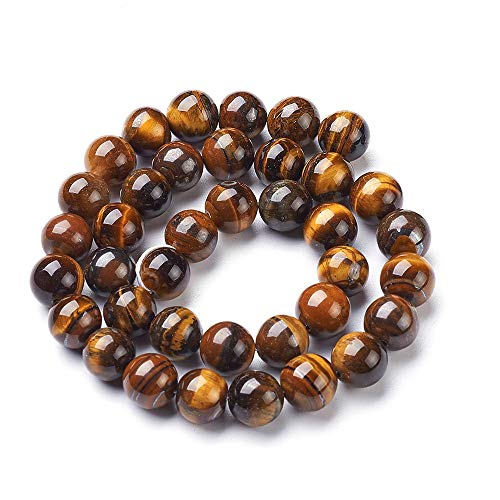 Perlin Tigerauge Edelstein Perlen 6mm ** A Grade ** Naturstein Rund Perlenkette Perle mit Loch zum auffädeln Schmuckstein Tiger Eye Gemstone Beads G68 von Perlin