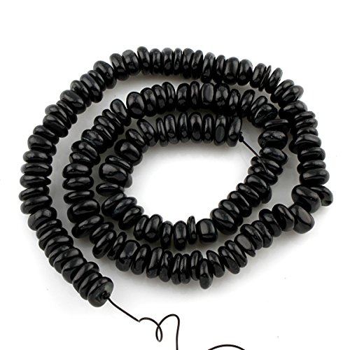 Perlmuttperlen, Muschelperlen, Schwarz, 10mm 40Stück Perlmutt Perlen Chipsform, für Kette, Armband, Schmuck P143 von Perlin