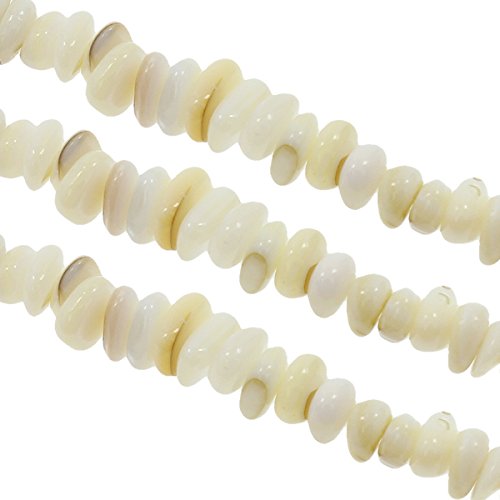 Perlmuttperlen, Muschelperlen, Weiß, 10mm 40Stück Perlmutt Perlen Chipsform, für Kette, Armband, Schmuck P140 von Perlin