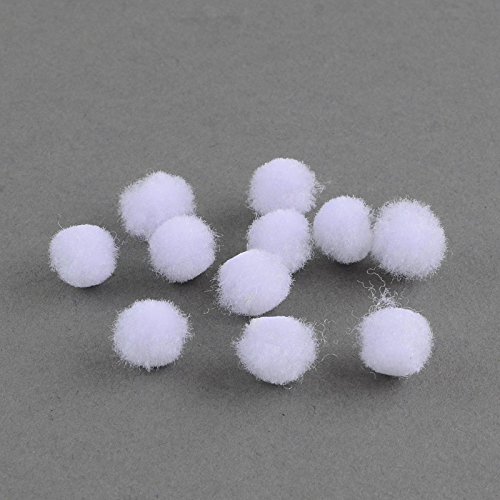 Pompons Pompon 10mm 50stk / 12mm 40stk / 15mm 35 stk / 20mm 25stk Bommel Nähen Tilda Basteln Borte Rot Rund für Schmuck Baumwolle (Weiss 25mm 20Stk) von Perlin